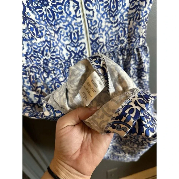 Milly For Design Nation Italia Dress A-Line V-neck Blue Combo 8 Pleated Banvin - Picture 9 of 12